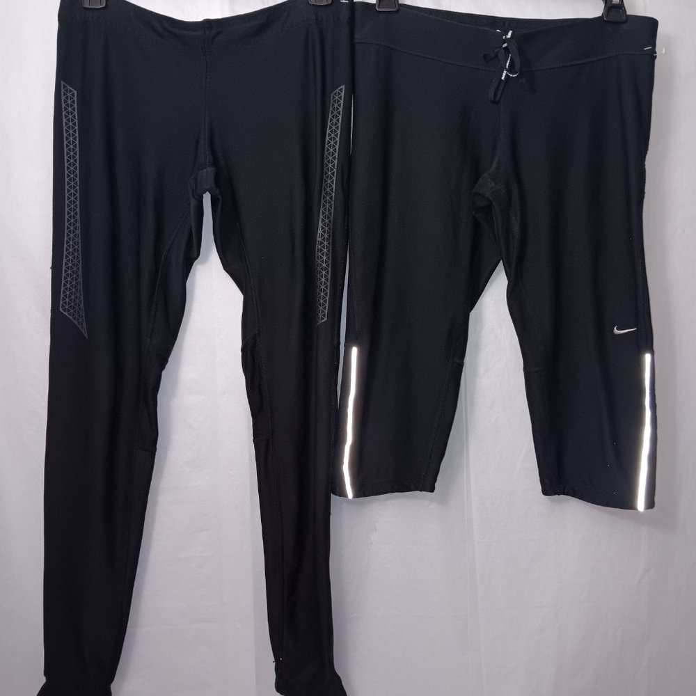 NIKE RUNNING DRI FIT WOMEN'S MIXED 2PC ACTIVEWEAR LEGGINGS & CAPRIS - Picture 16 of 16